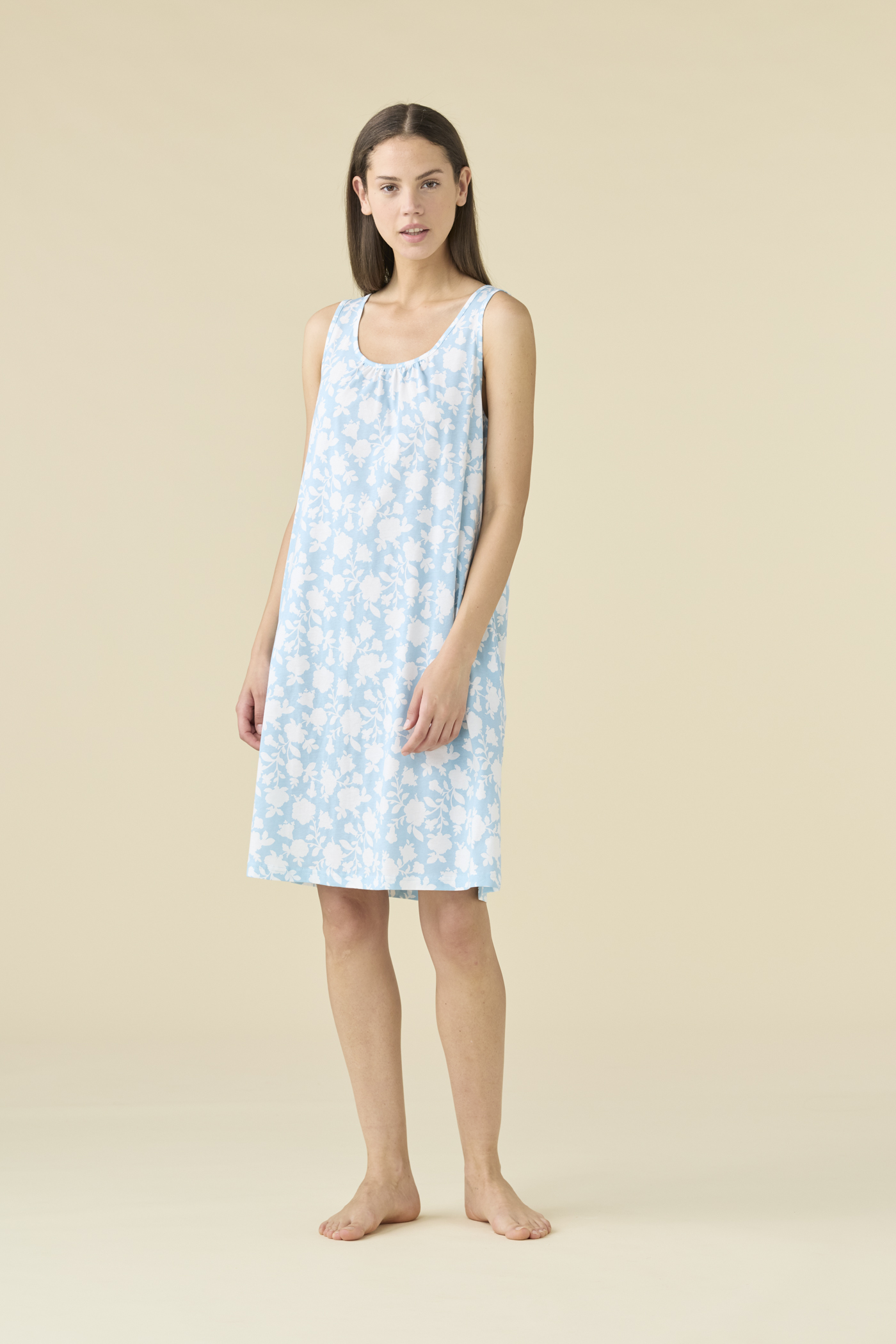 ABITINO DONNA COTONE SPALLA LARGA LA003497 NOIDINOTTE CELESTE POLVERE