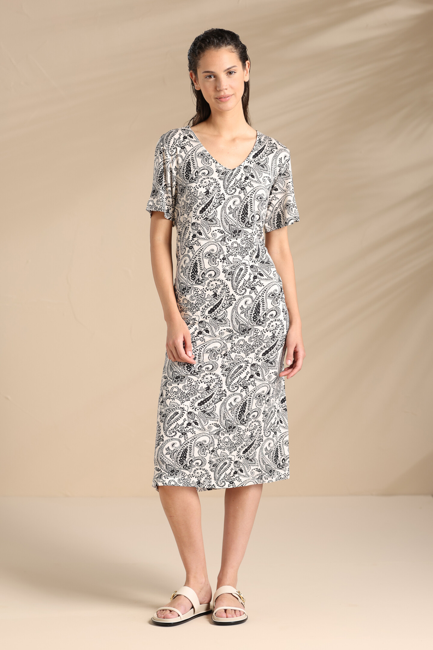 ABITO DONNA VISCOSA MEZZA MANICA LA003536 BLACK