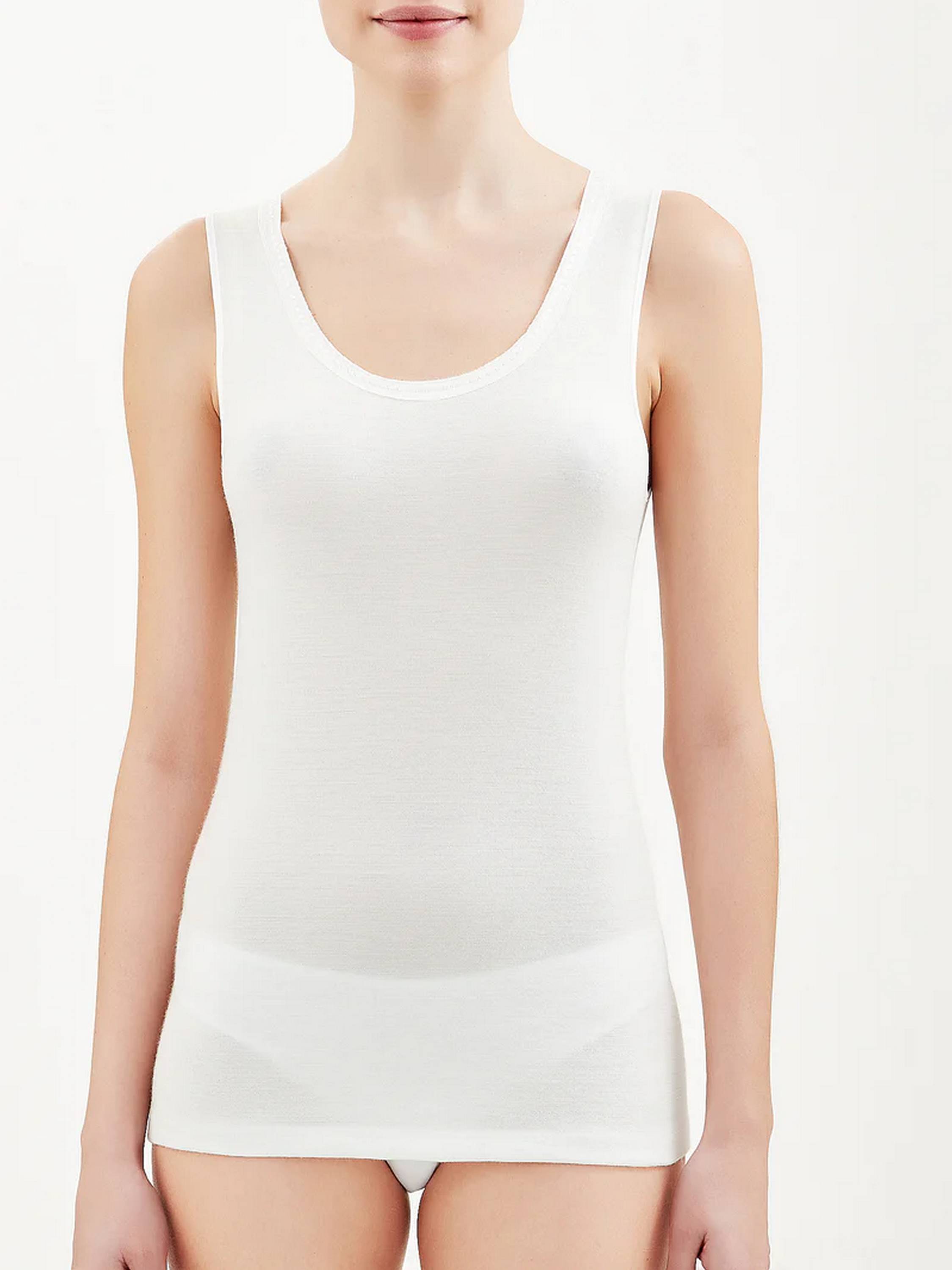 MAGLIA SINTONIA PURA SPALLA LARGA CON PIZZO RAGNO 071852 BIANCO LANA