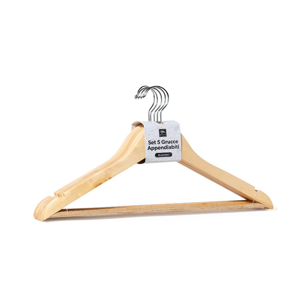 31061 - GRUCCE APPENDIABITI IN LEGNO NATURALE 5pz 44,5X1,2XH.23 cm 31061