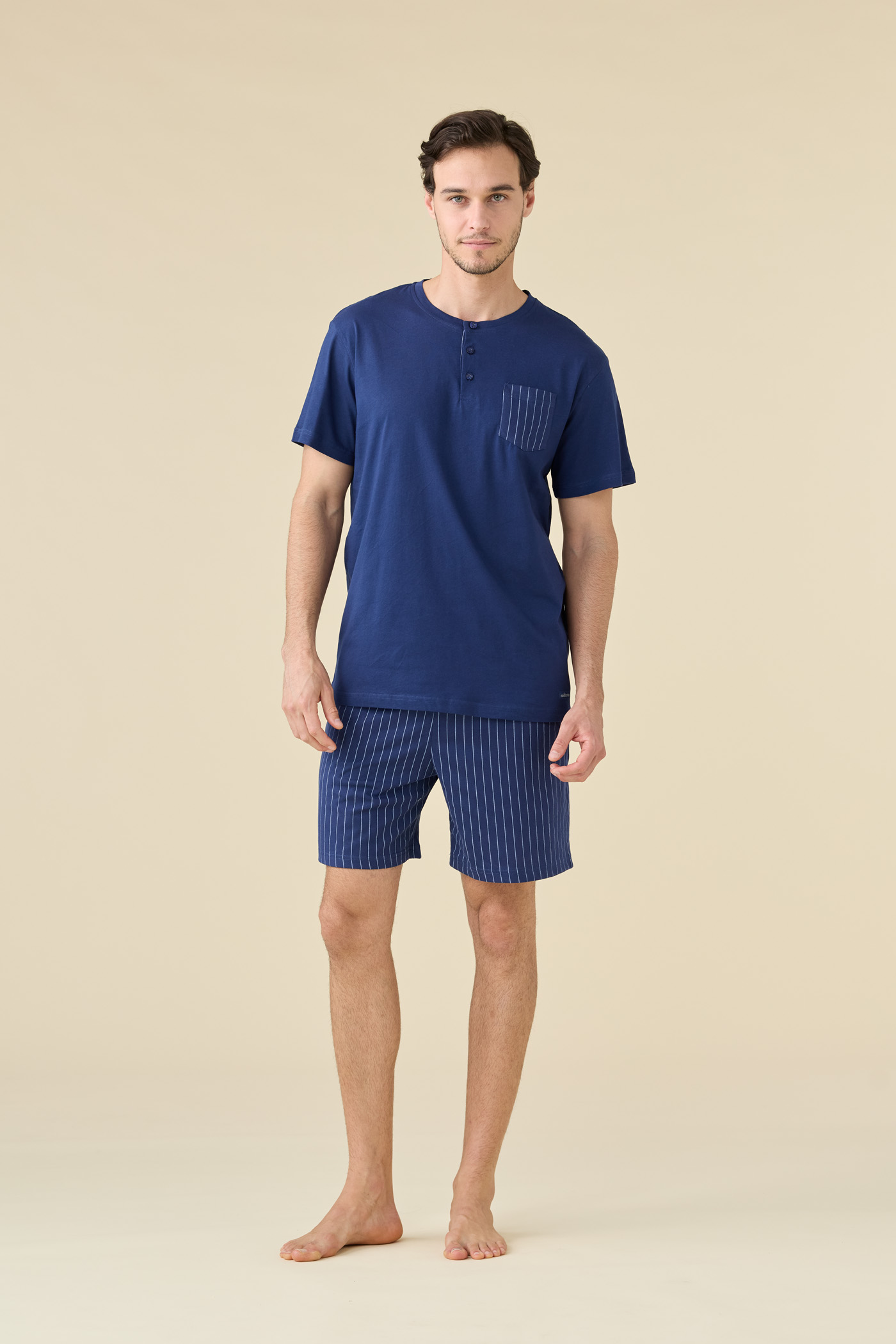 PIGIAMA UOMO COTONE Mezza manica FC003268 noidinotte MEDIEVAL BLUE