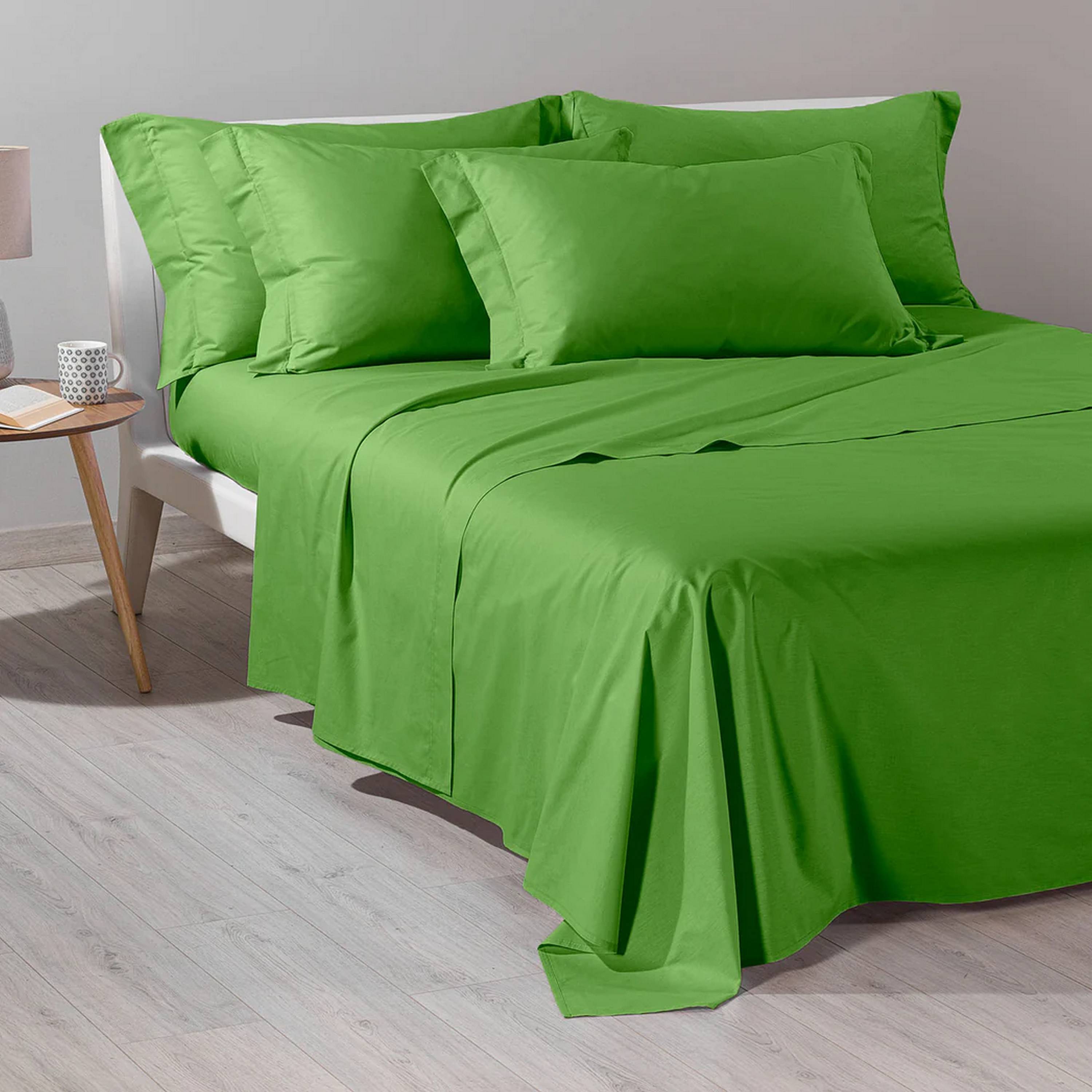 BASIC COLLECTION COMPLETO LENZUOLA UNA PIAZZA E 1/2 ILBLUCASA VERDE