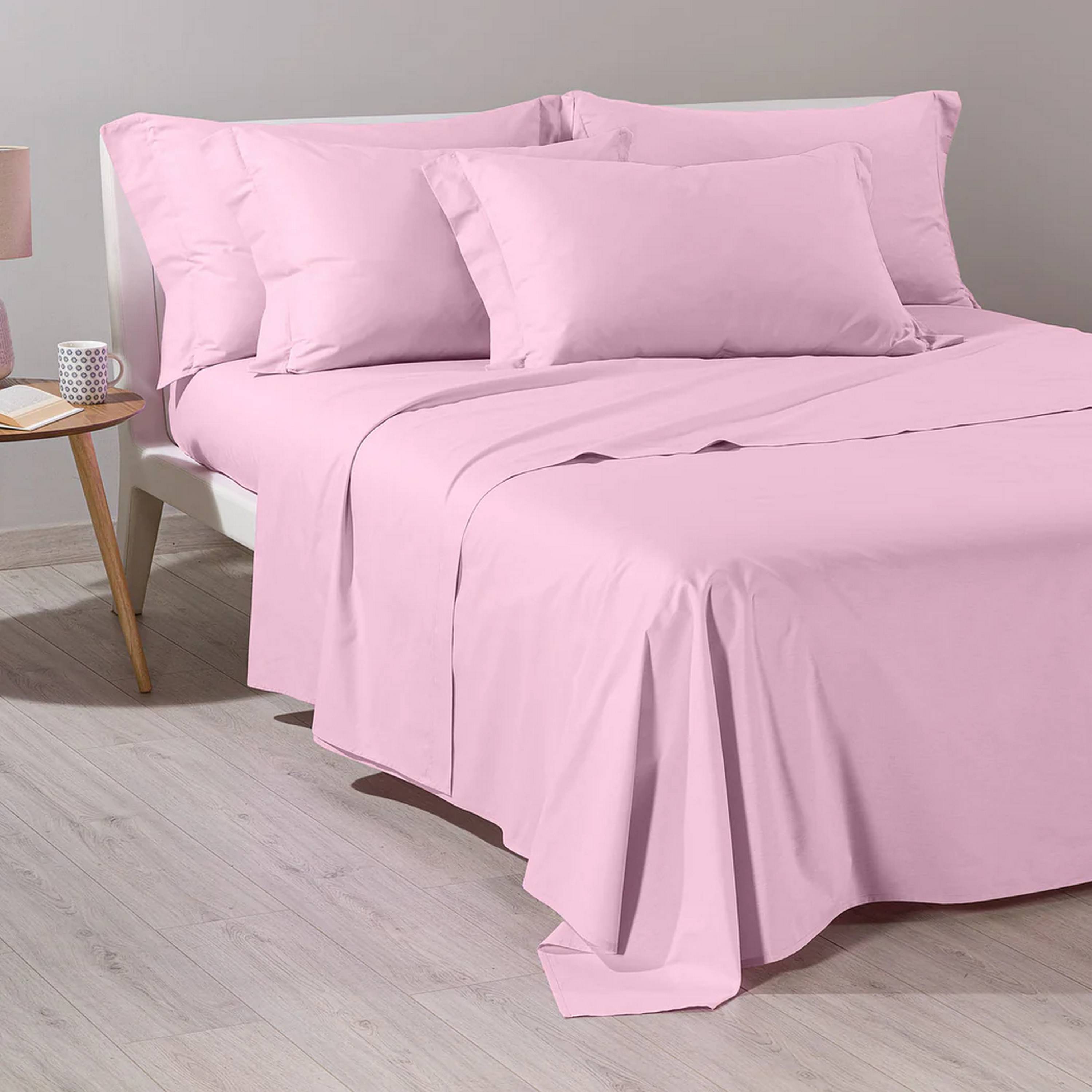 BASIC COLLECTION COMPLETO LENZUOLA UNA PIAZZA E 1/2 ILBLUCASA PINK