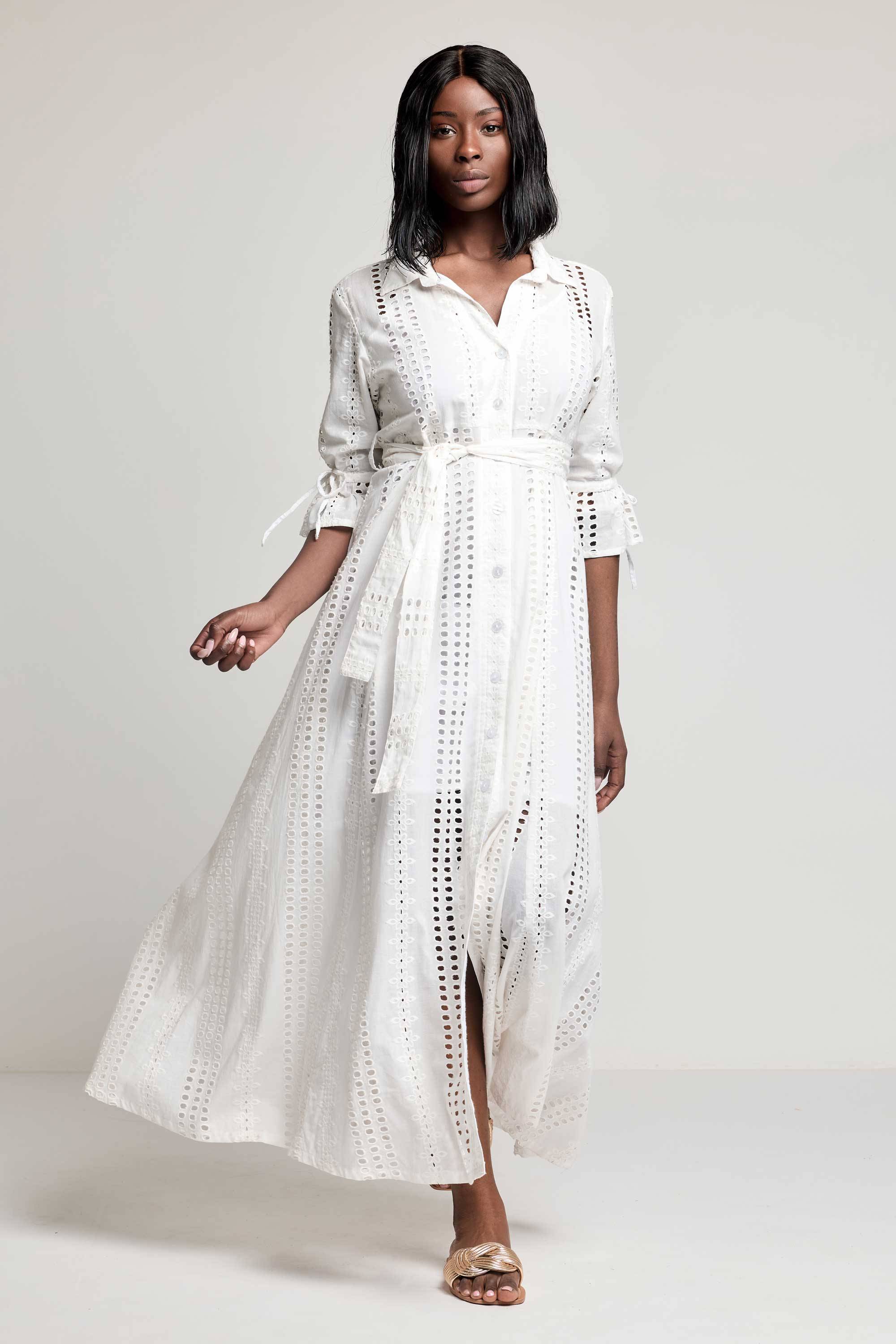 CAMILLA ABITO LUNGO DONNA DAVID DB26-003 WHITE