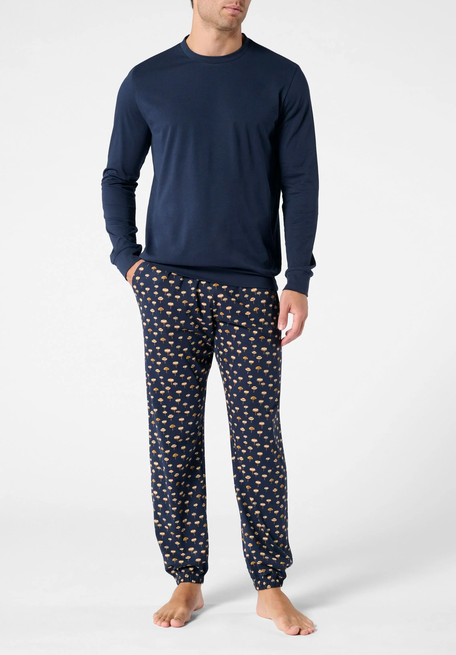 Pigiama Lungo Girocollo in Cotone VPRT93398 BLU