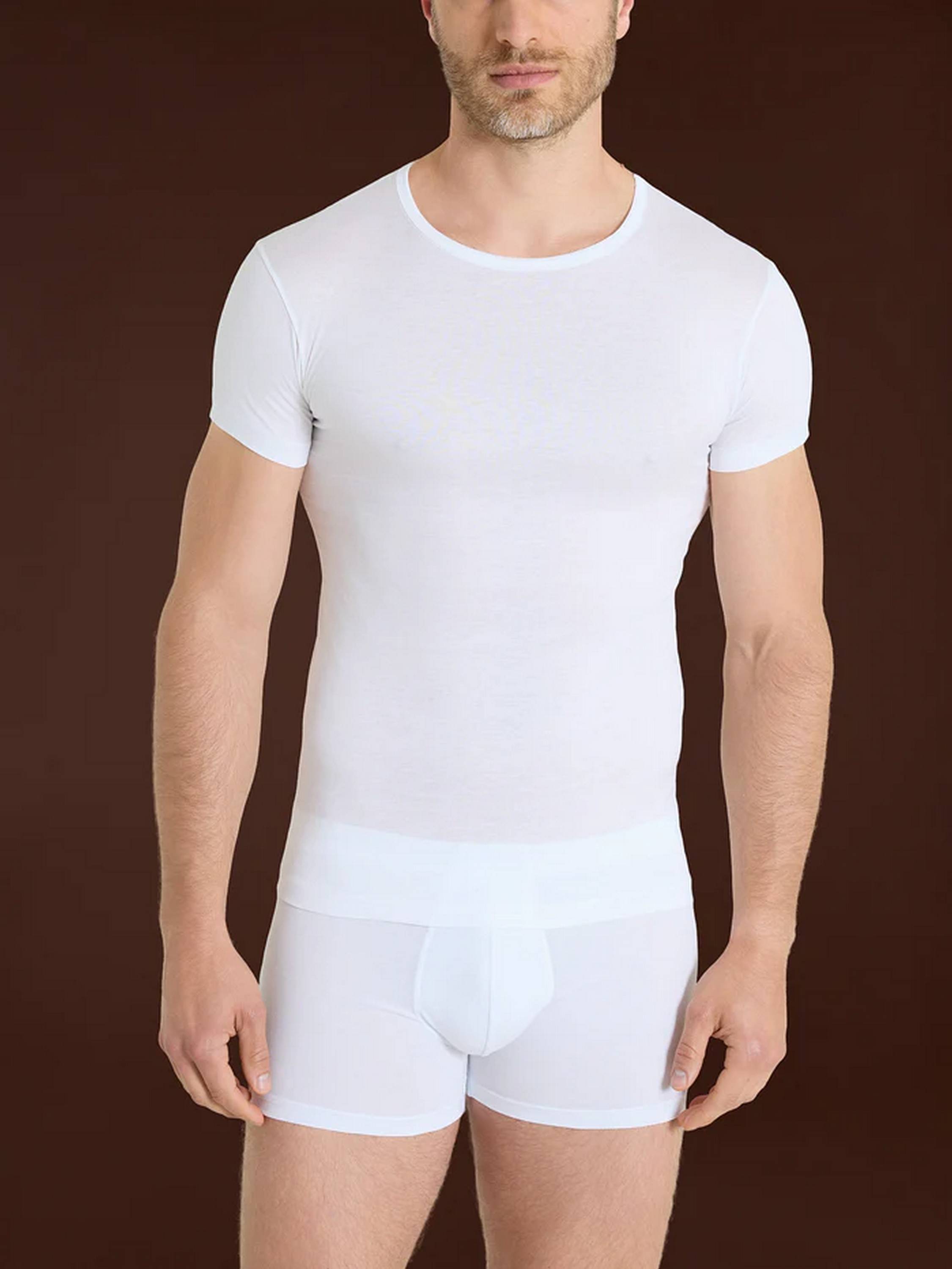 MAGLIA SILKOTTON MEZZA MANICA GIROCOLLO RAGNO 601697 BIANCO