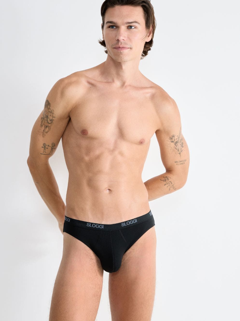 BASIC SLIP MINI PACCO DOPPIO SLOGGI 10020414 UOMO NERO