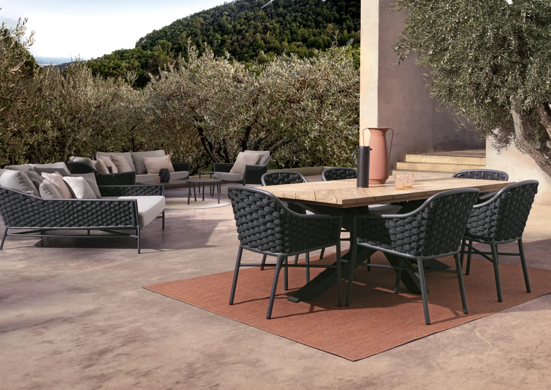 TAVOLO PALMDALE RETT 200X100 CARBON