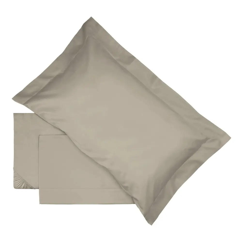 COMPLETO LENZUOLO MATRIMONIALE IN RASO THE JEWEL TORTORA