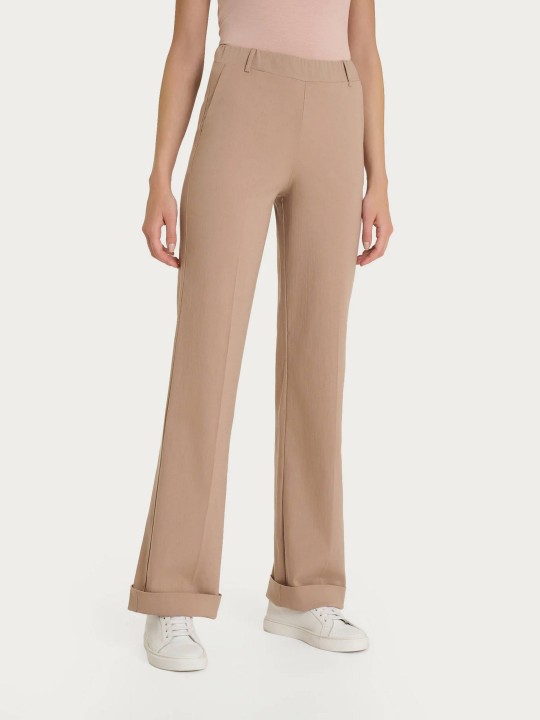 Pantalone dritto con tasche in Super Natural DP79PL RAGNO WARM TAUPE