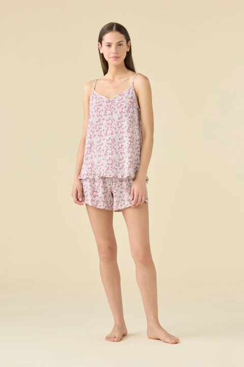 PIGIAMA DONNA COTONE BRETELLINA FA009635 GLICINE