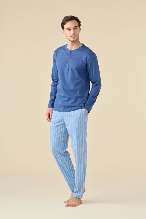 PIGIAMA UOMO COTONE MANICA LUNGA FC003228 NOIDINOTTE ENSIGN BLUE