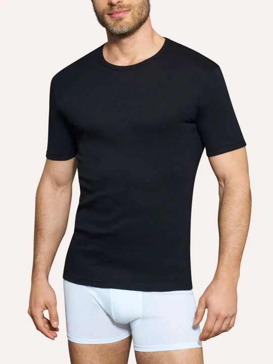 MAGLIA TERMICA  100% COTONE MANICHE CORTE U801A7 RAGNO NERO