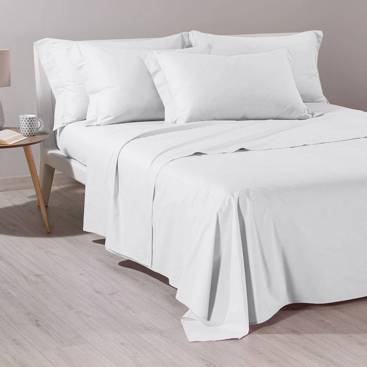 BASIC COLLECTION COMPLETO LENZUOLA UNA PIAZZA E 1/2 ILBLUCASA BIANCO