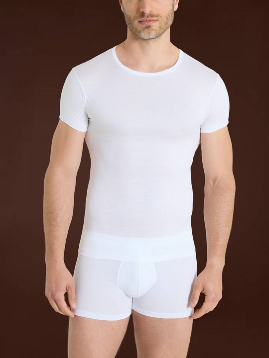 MAGLIA SILKOTTON MEZZA MANICA GIROCOLLO RAGNO 601697 BIANCO