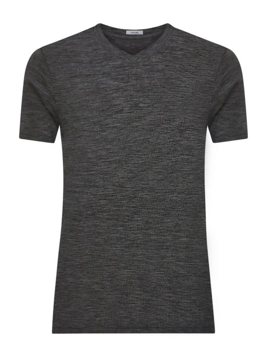 MAGLIA WSK MEZZA MANICA SCOLLO A V RAGNO 601598 ARDESIA MELANGE