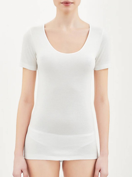 MAGLIA SINTONIA MEZZA MANICA GIROCOLLO RAGNO 072457 BIANCO LANA