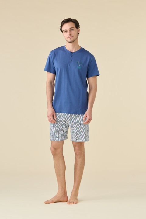 PIGIAMA UOMO COTONE Mezza manica FC003264 noidinotte BLUE