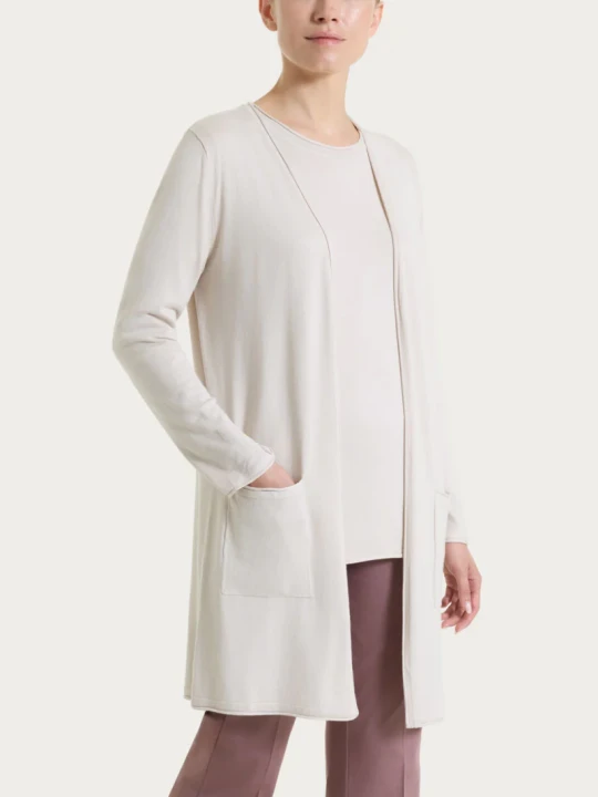 Cardigan lungo aperto in Summertime DM99MN CHAMPIGNON
