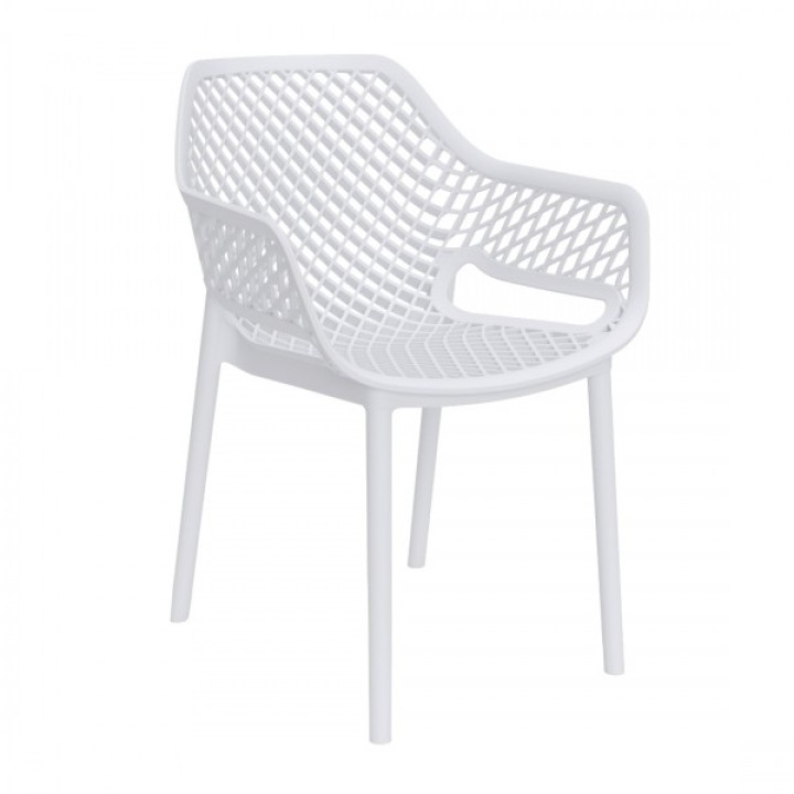 SEDIA CON BRACCIOLI ARIA ARMCHAIR ART 315 BIANCO