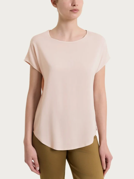 Blusa con manica a kimono in Voile Stretch DS25S7 RAGNO CAMEO ROSE