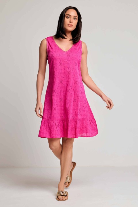 KIMBERLY SLEVELESS DRESS DA26-025 FUCHSIA