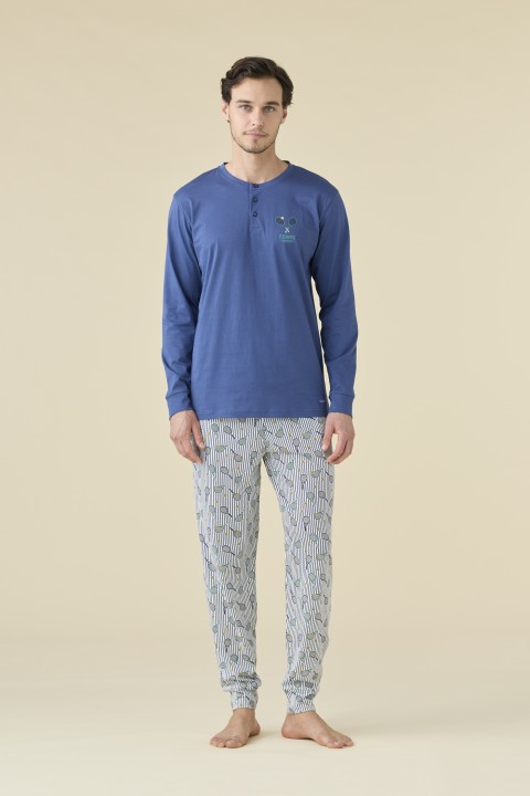 PIGIAMA UOMO COTONE MANICA LUNGA FC003241 ENSIGN BLUE