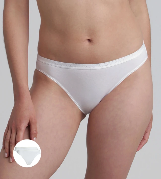Pacco da 2 slip sgambati neri Cotone Bio BIANCO