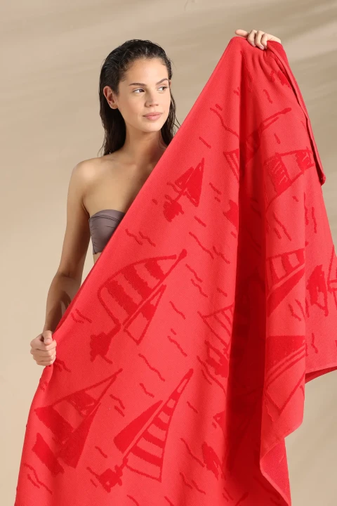 TELO MARE SPUGNA VELOUR RASATO AE000524 ROSSO