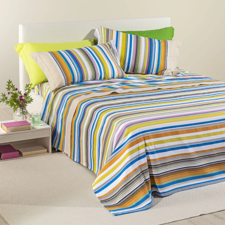 Copriletto Non Trapuntato In Cotone Piquet Bristol Singolo Caleffi MULTICOLOR