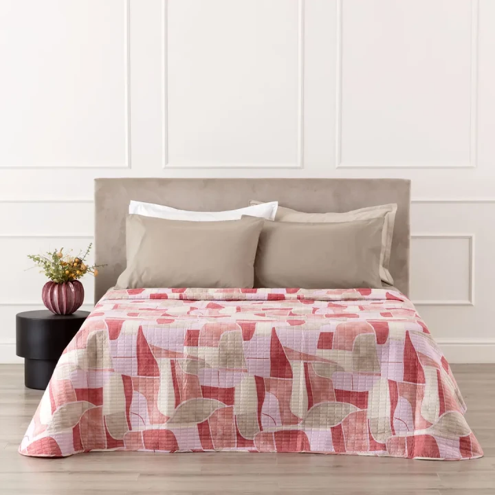 TEREN QUILT STAMPATO 2P LE0942 ROSA