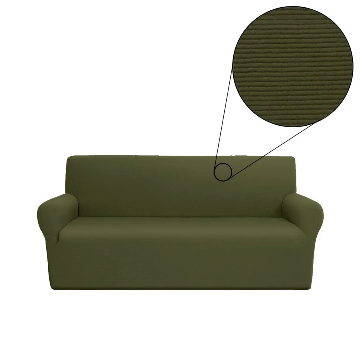 YES COPRIDIVANO ELASTICIZZATO 3 POSTI LINEAORO VERDE