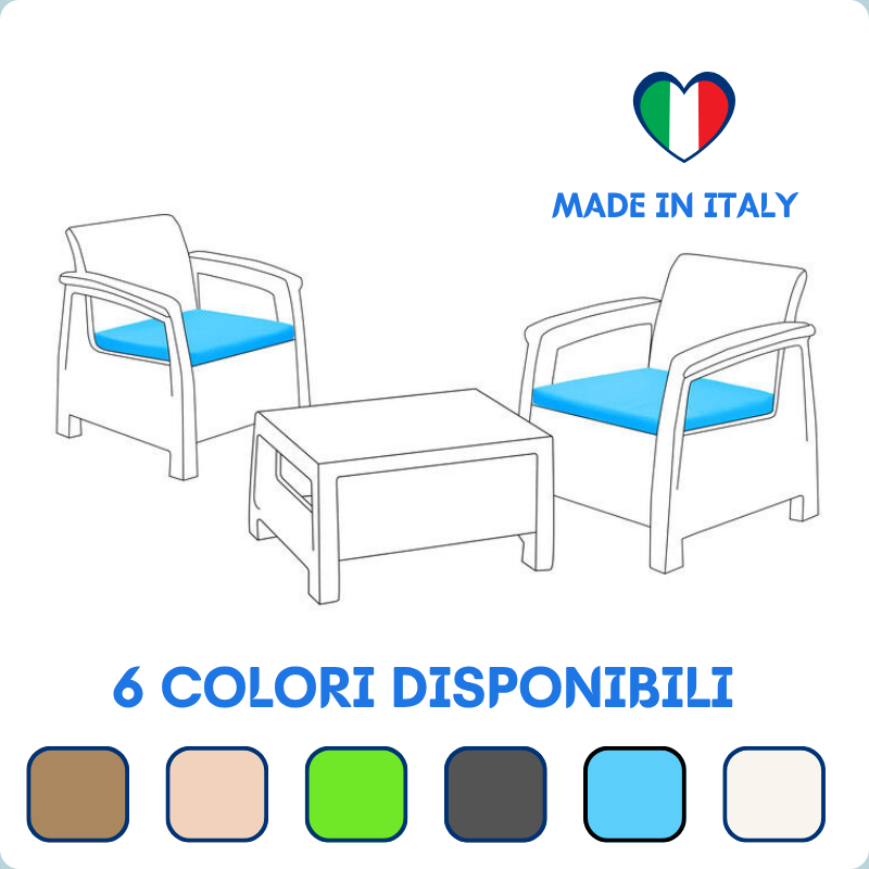 SET 2 CUSCINI PER DIVANETTO MADE IN ITALY TORTORA