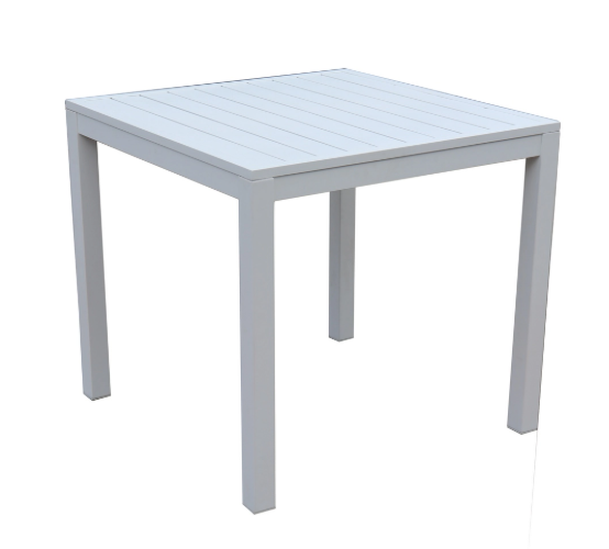 TAVOLO ALLUMINIO SULLIVAN QUADRATO 80X80H75 BIANCO