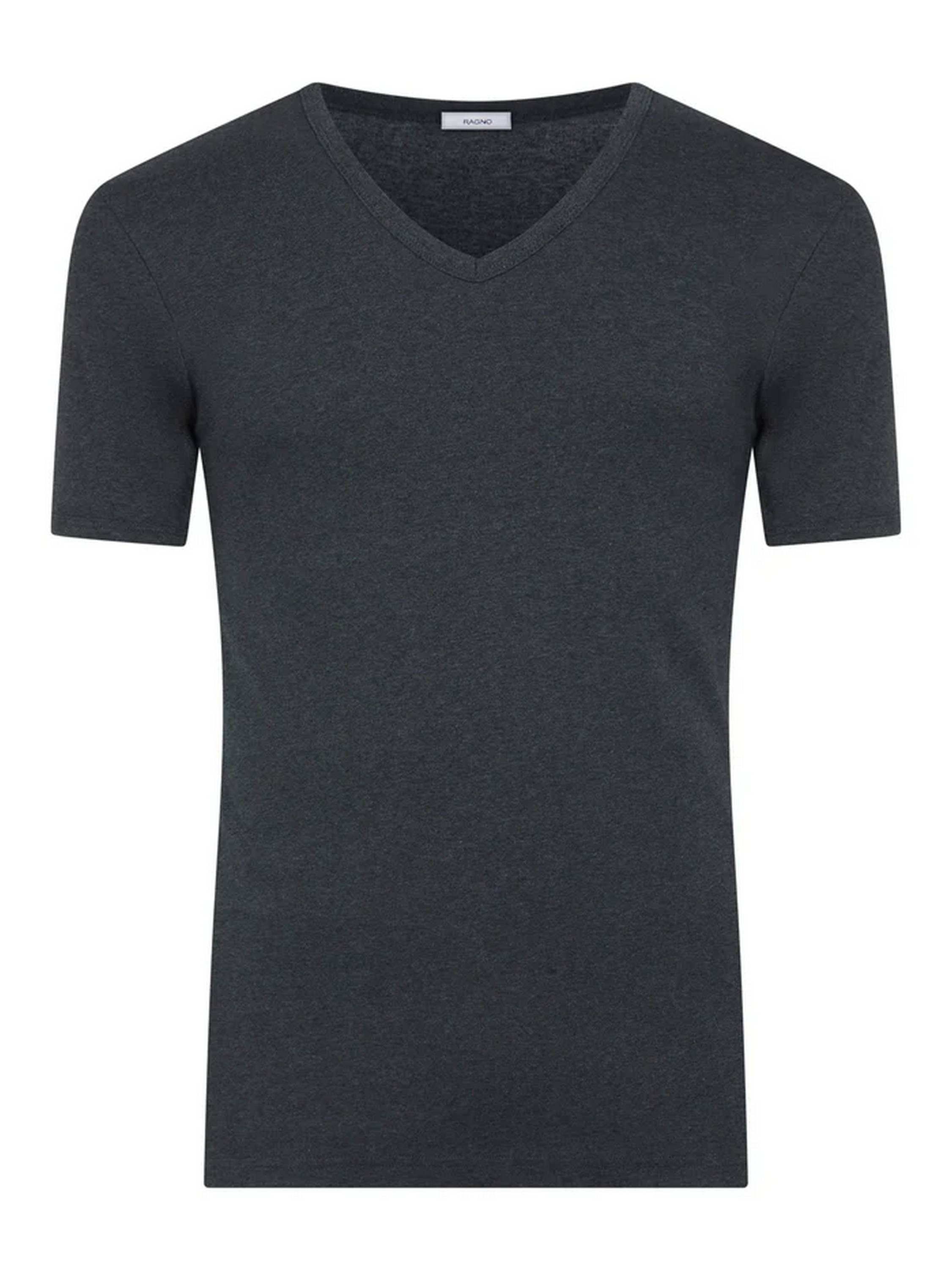 MAGLIA TERMICA 100% COTONE  MANICA CORTA SCOLLO V U801A8 RAGNO PIOMBO MELANGE