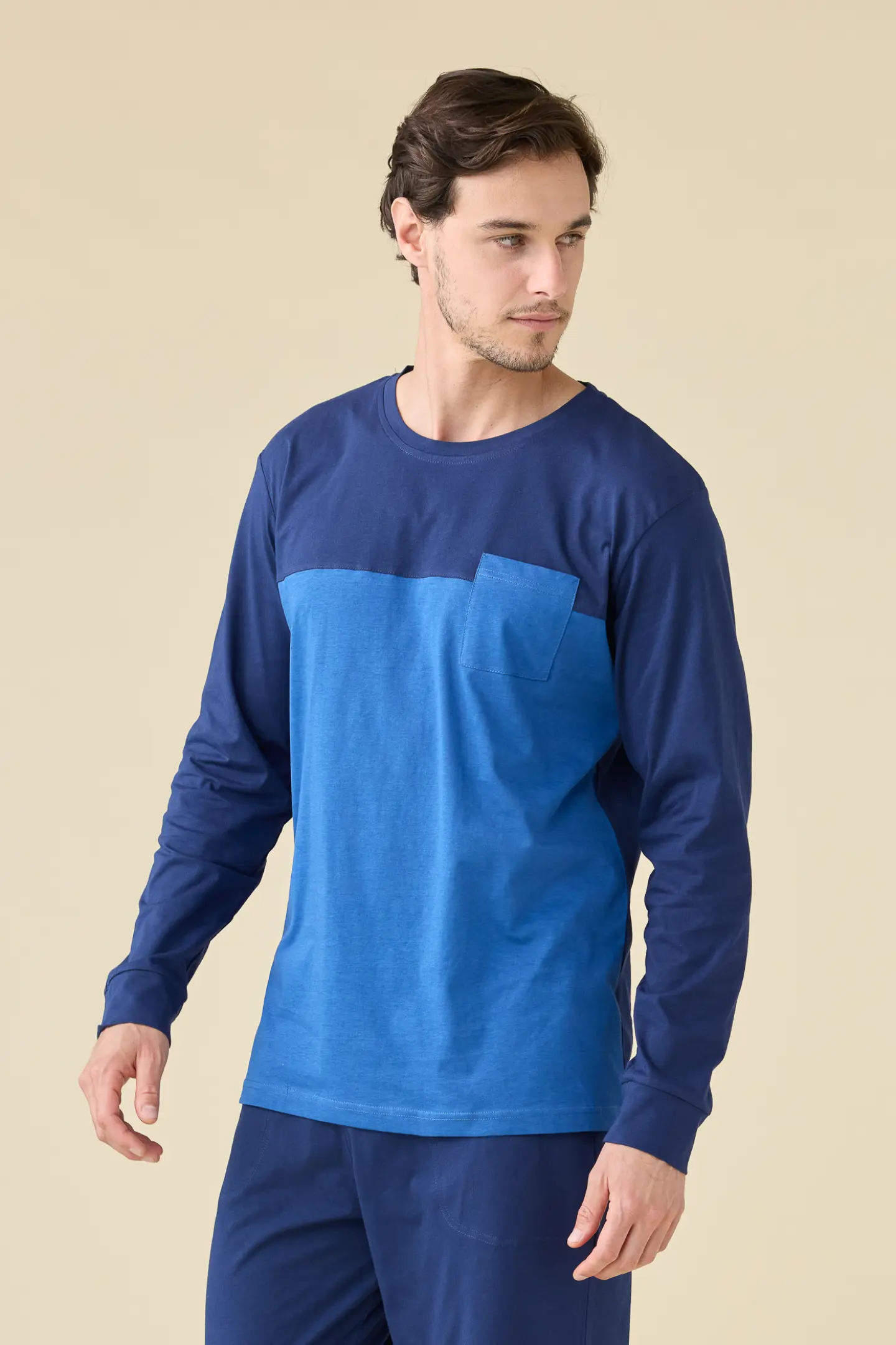 PIGIAMA UOMO COTONE MANICA LUNGA FC003242 LIMOK BLUE