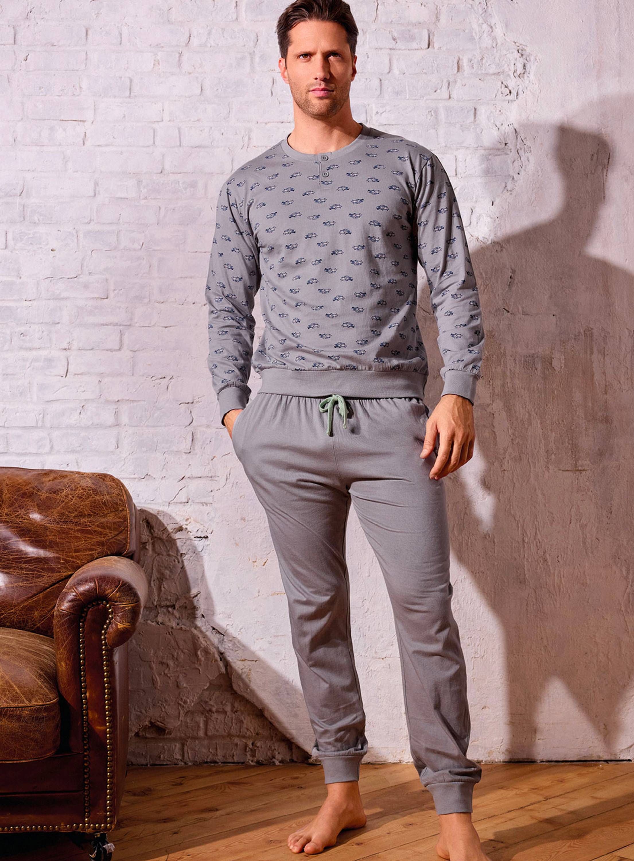 PIGIAMA UOMO COTONE MANICA LUNGA SERAFINO VNT753995 INFIORE GRIGIO