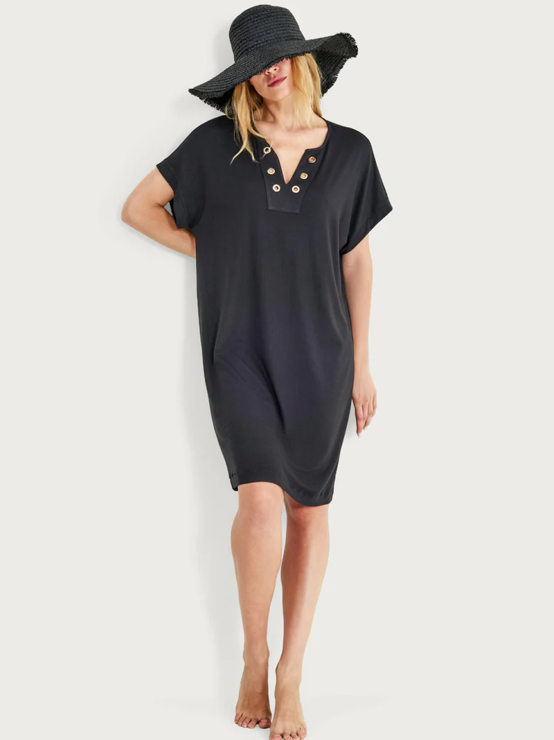 Abito con occhielli in Viscosa Summer DT02DX NERO