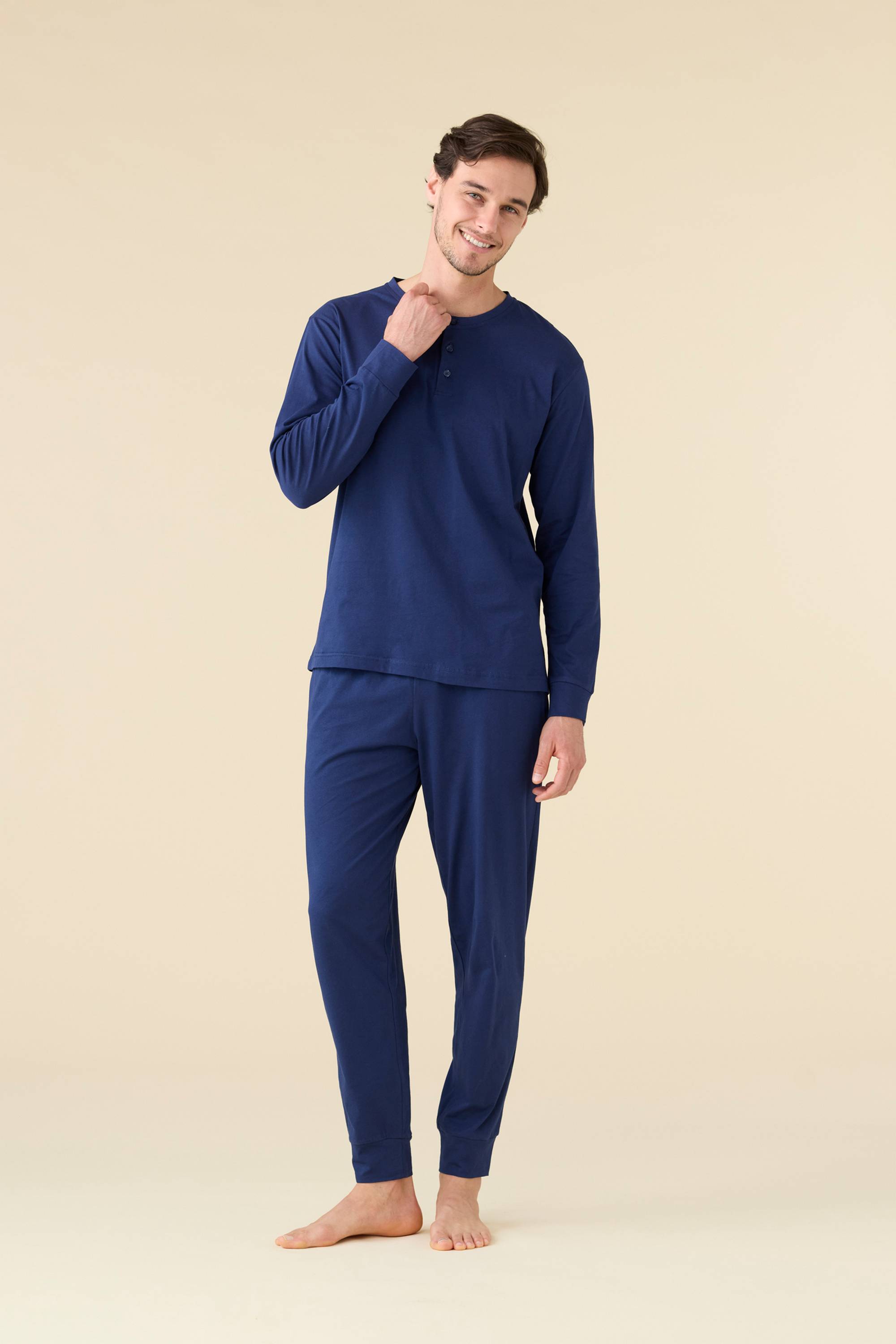 PIGIAMA UOMO COTONE Manica lunga FC003230 noidinotte MEDIEVAL BLUE