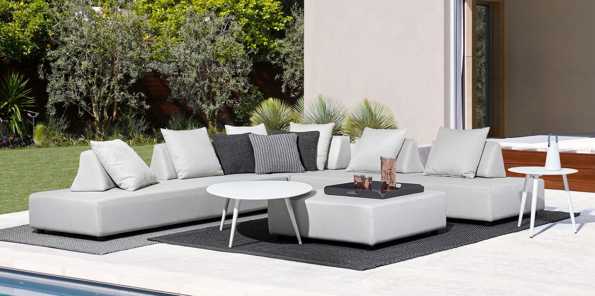 SET 4 SALOTTO ANGOLARE CON CUSCINI PIPER SAND