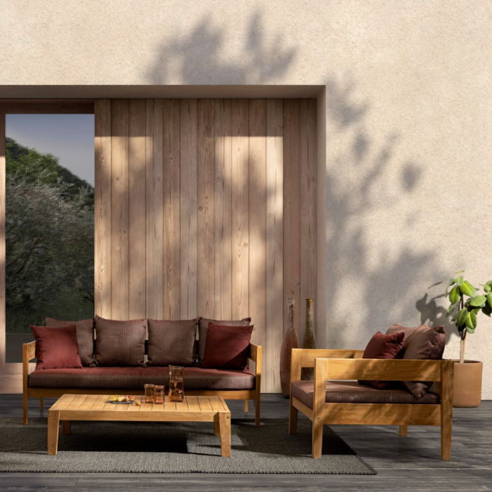 DIVANO 3 POSTI CON CUSCINO KOBO WINE - FSC 0806797