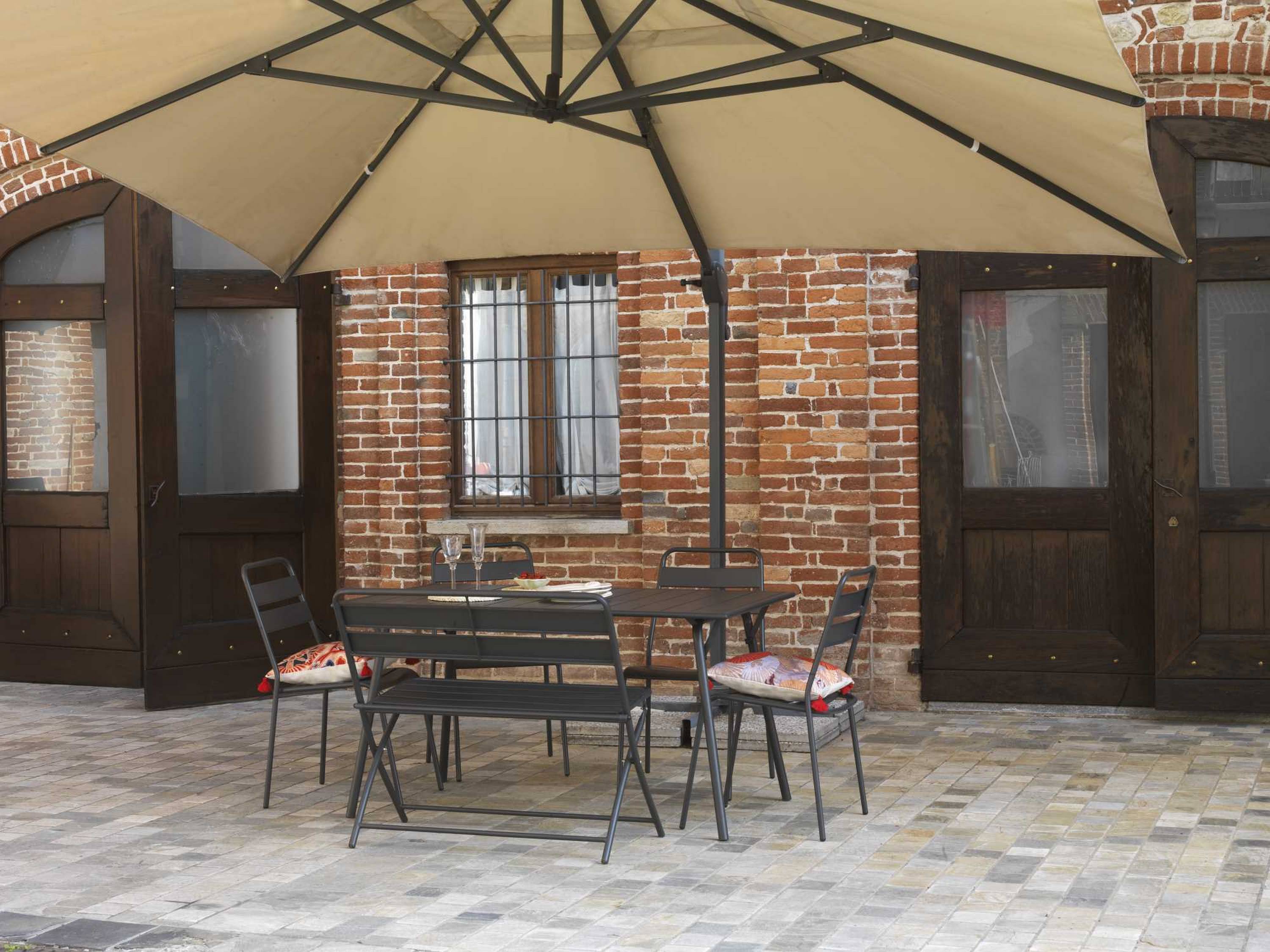 OMBRELLONE ALLUMINIO MONTANA 3X4H2,80M SABBIA PALO LATERALE