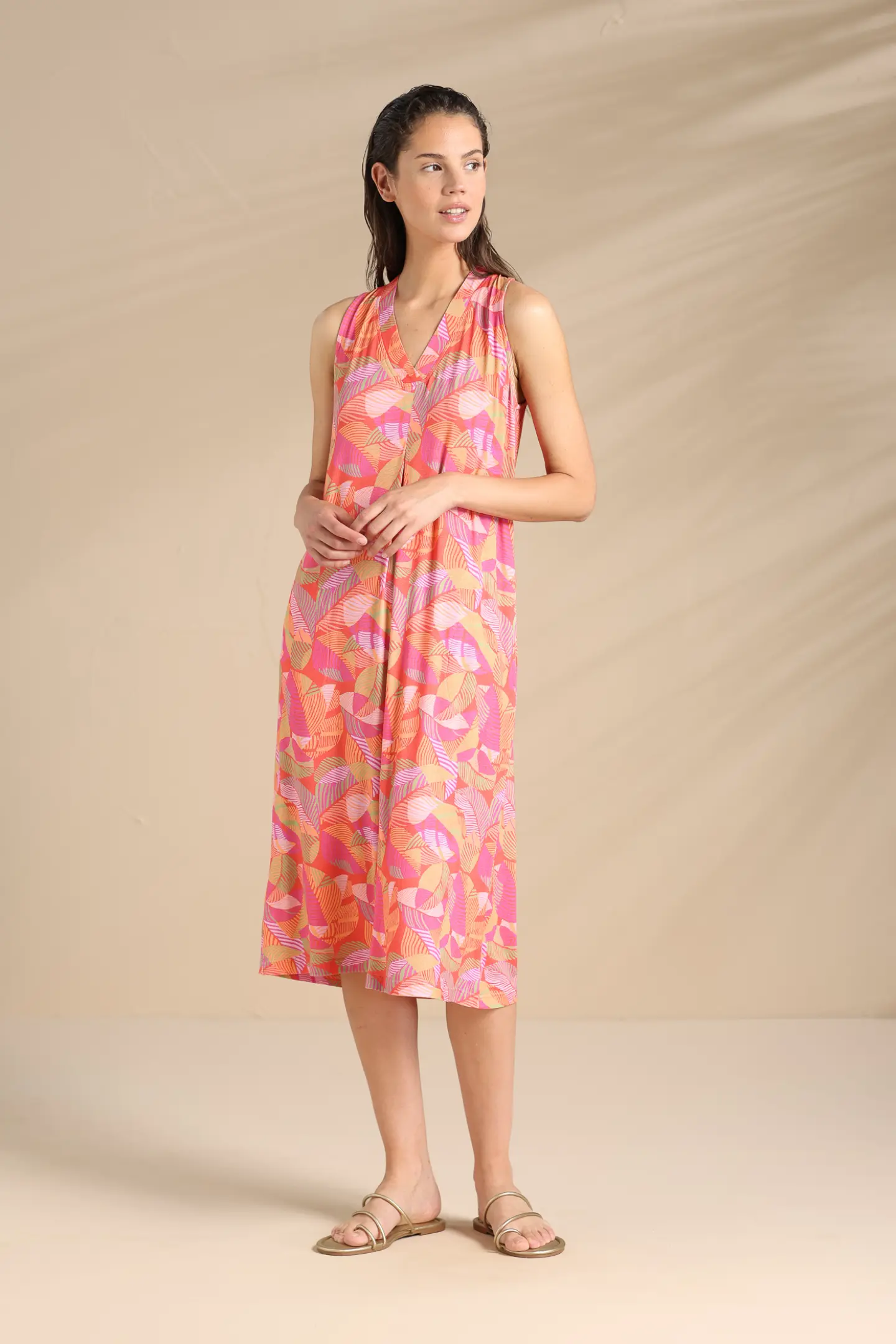 ABITO DONNA SPALLA LARGA LA003593 SPICY ORANGE