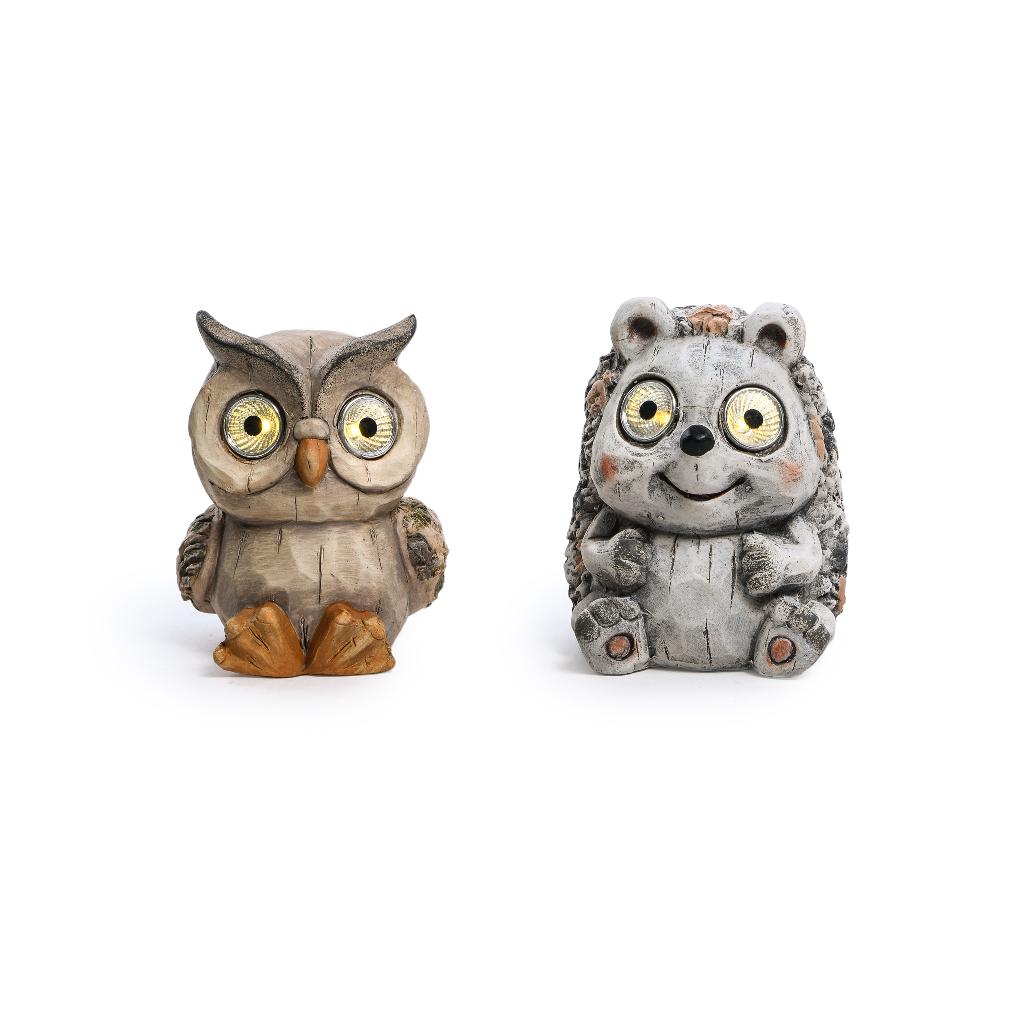 LUCE SOLARE ANIMALE DEL BOSCO IN TERRACOTTA A BATTERIA RICARICABILE INCLUSA 11X1