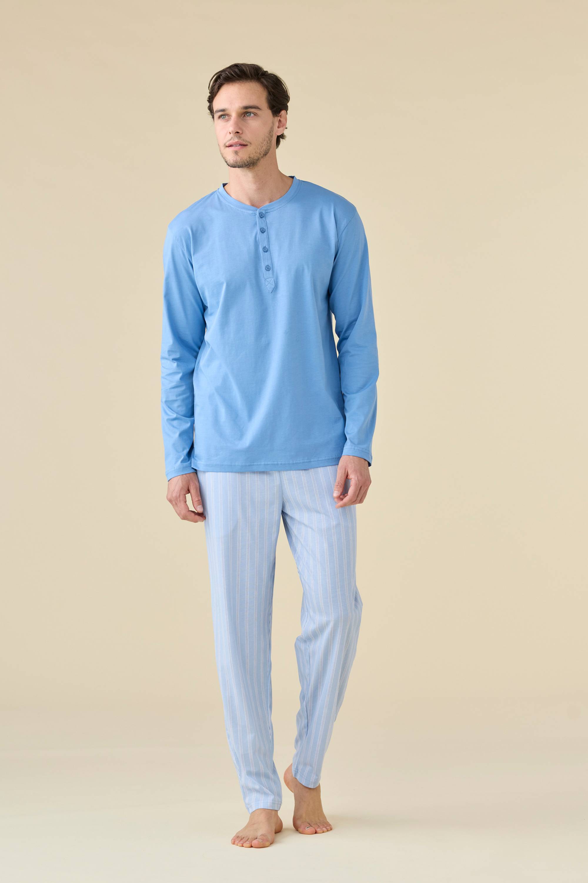PIGIAMA UOMO COTONE MANICA LUNGA FC003228 NOIDINOTTE BLUE RIVIERA