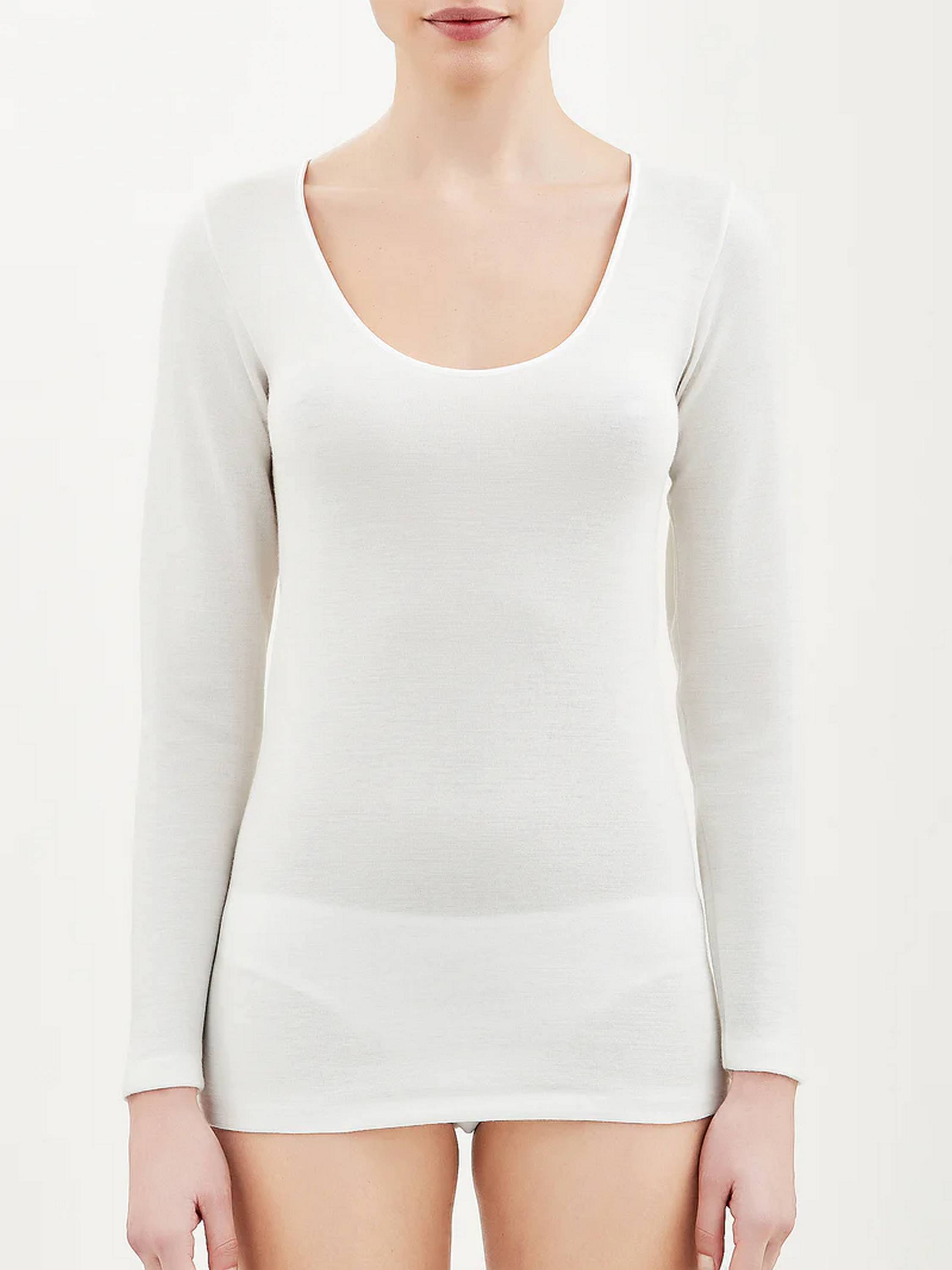 MAGLIA SINTONIA MANICA LUNGA GIROCOLLO RAGNO 072459 BIANCO LANA