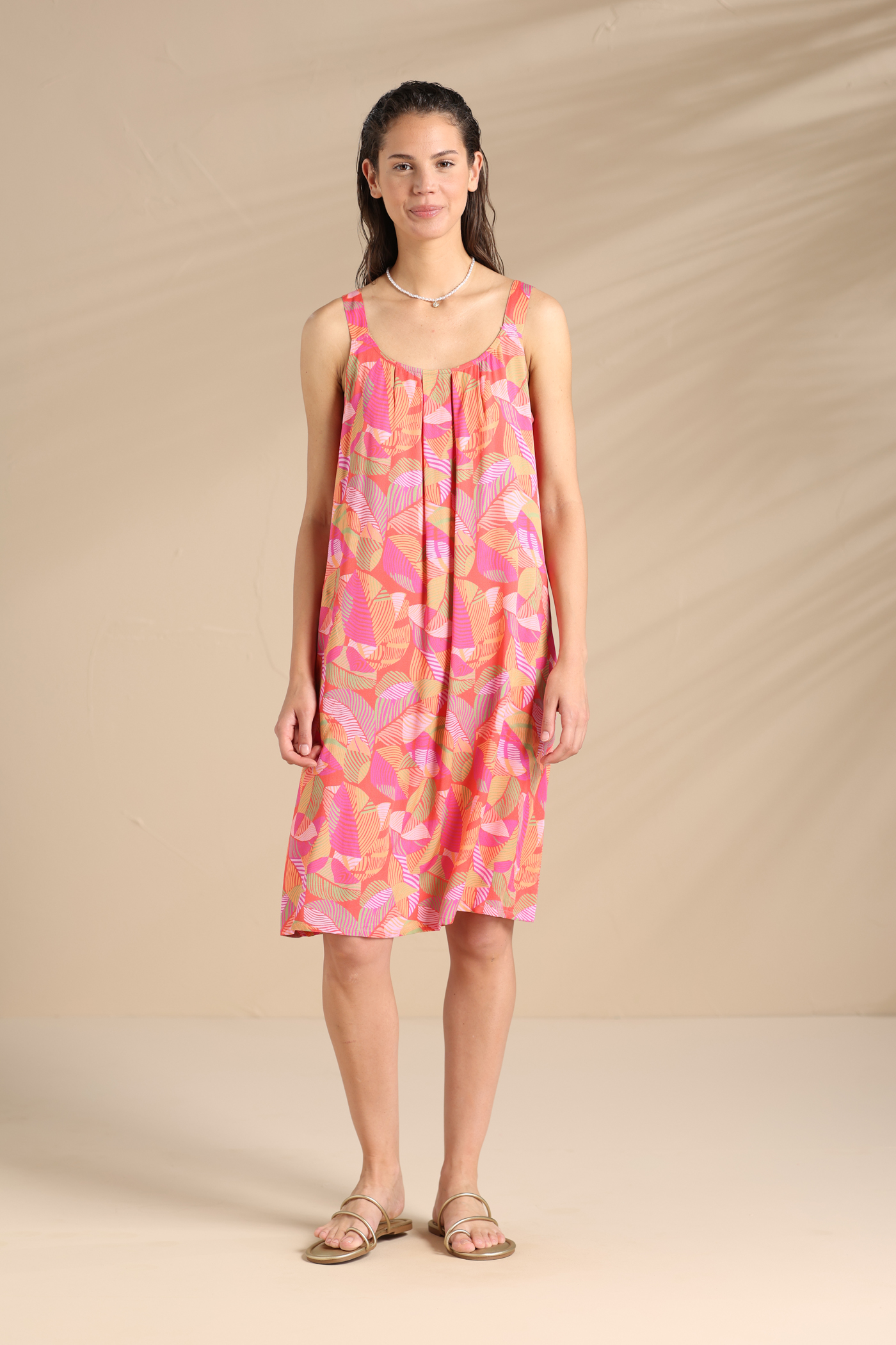 ABITO DONNA BRETELLINA VISCOSA LA003571 NOIDINOTTE SPICY ORANGE