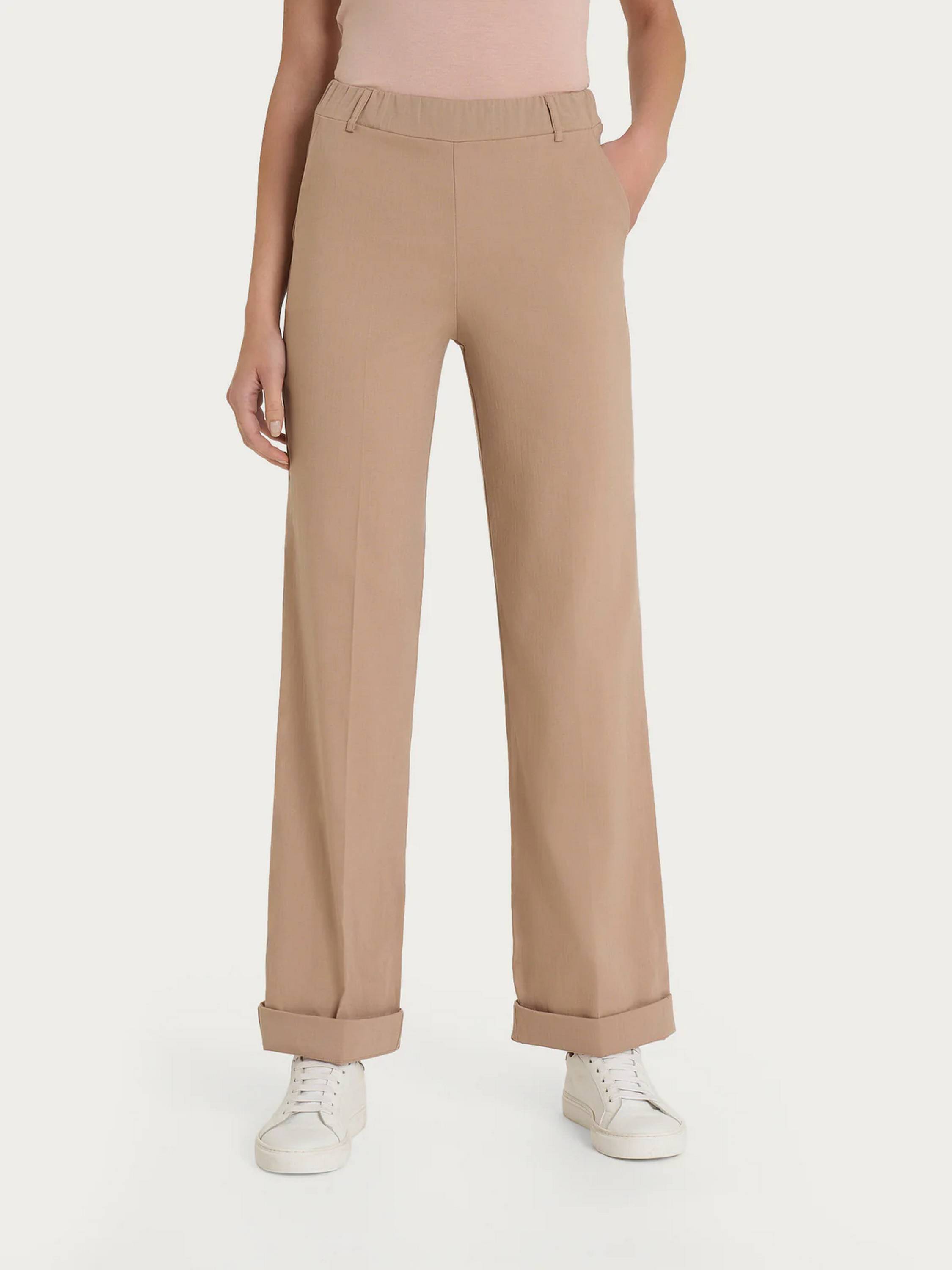 Pantalone dritto con tasche in Super Natural DP79PL RAGNO WARM TAUPE