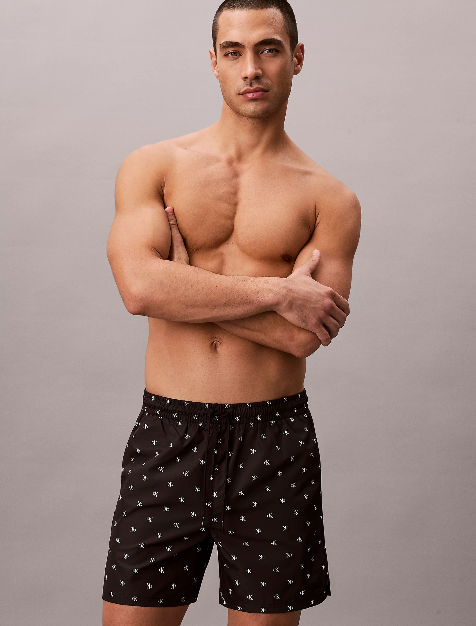 COSTUME DA BAGNO UOMO N61027 CALVIN KLEIN DIAMOND LOGO BLACK