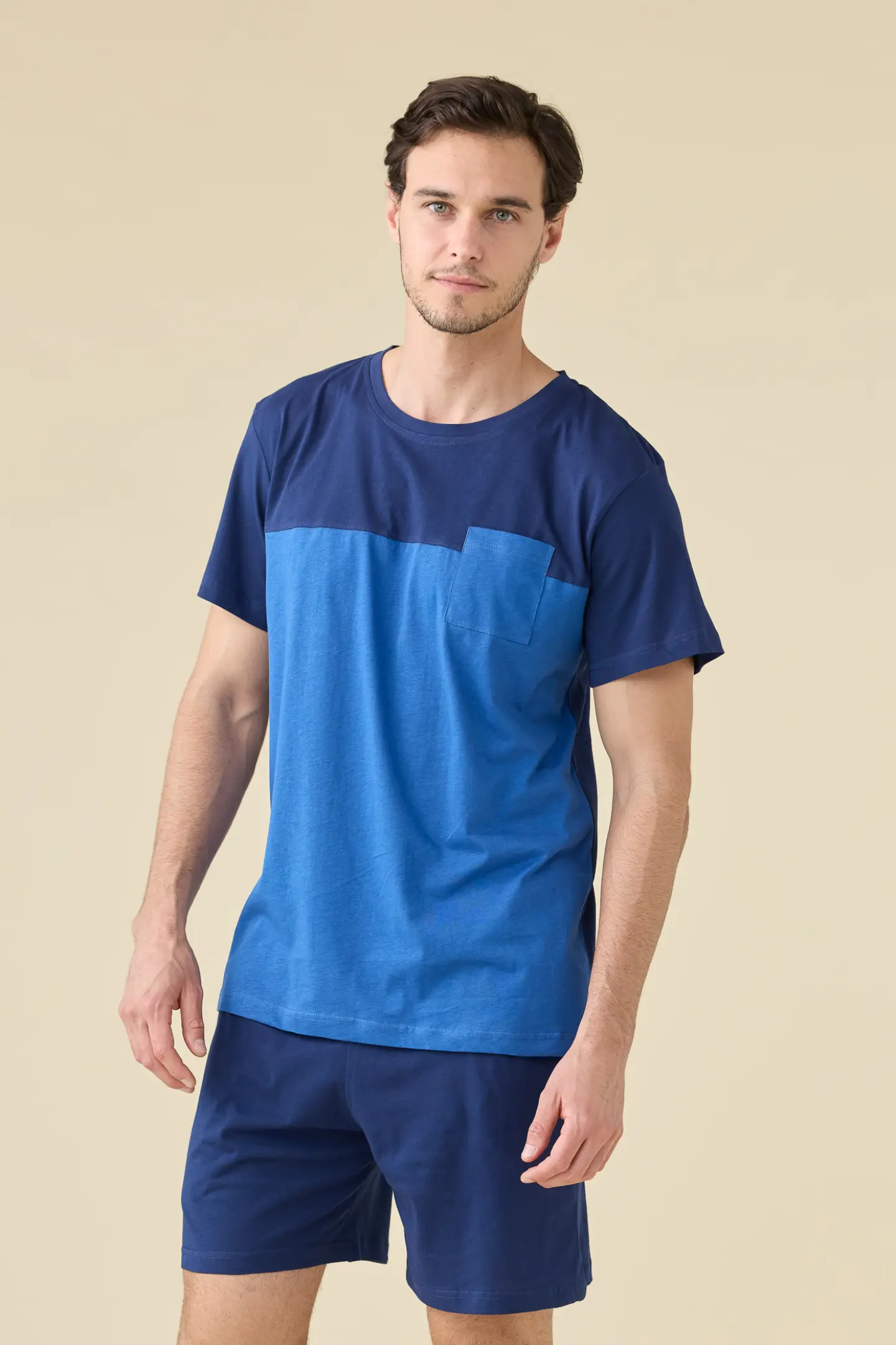 PIGIAMA UOMO COTONE MEZZA MANICA FC003279 LIMOK BLUE